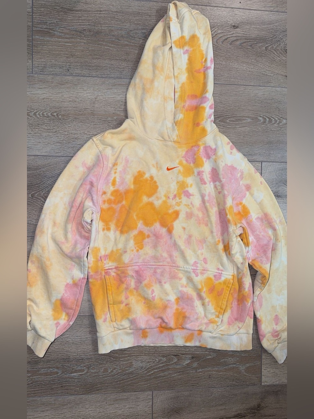 Nike Tie Dye Hoodie Pink Orange Yellow Women’s Small Pullover